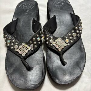 Women's Black Embellished Sandals